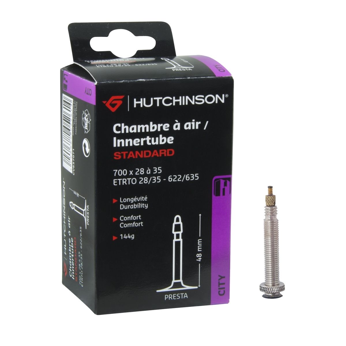 duše HUTCHINSON 700x28/35 FV 48 mm, krabička